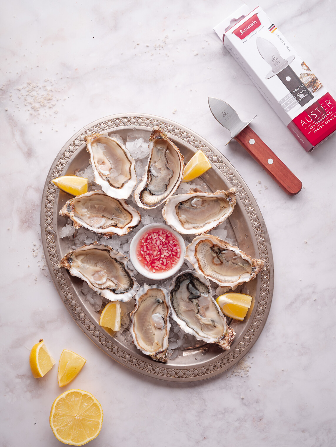 Austernöffner brauner Holzgriff, genietet i.K.